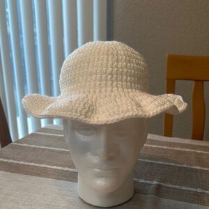 White Crochet Sun Hat